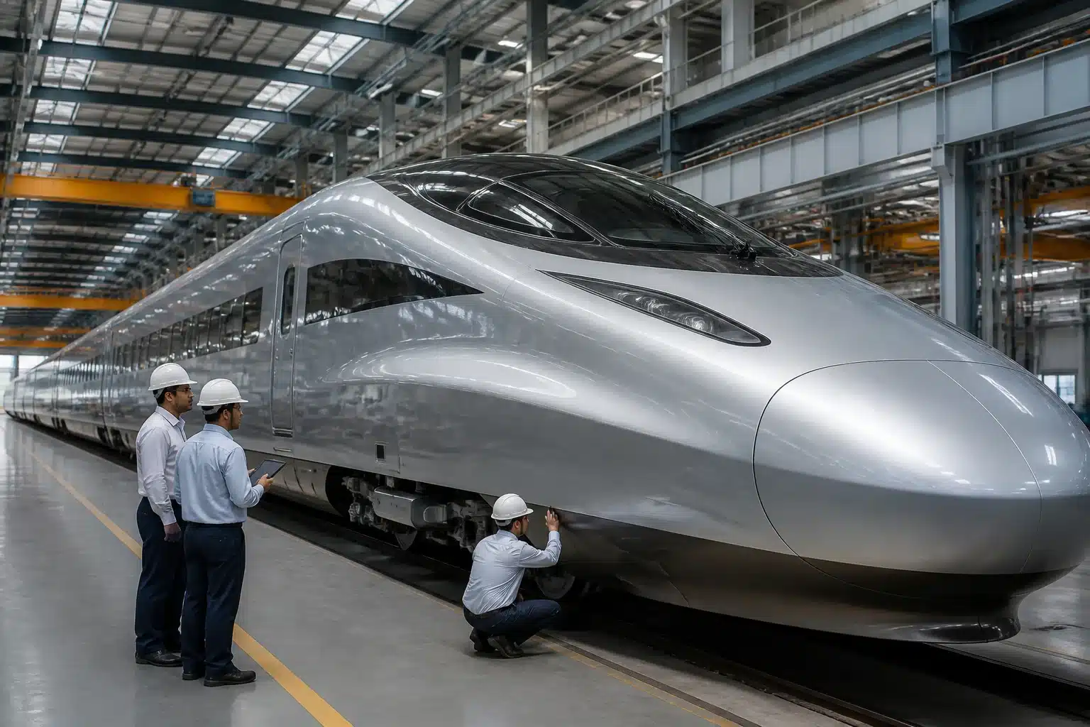 India's First Indigenous Bullet Train Body Frame Prepared for Squeeze Test