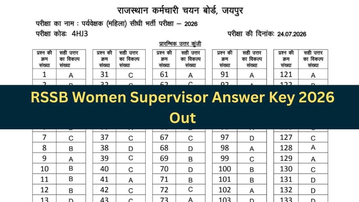 RSSB Mahila Supervisor Answer Key 2026