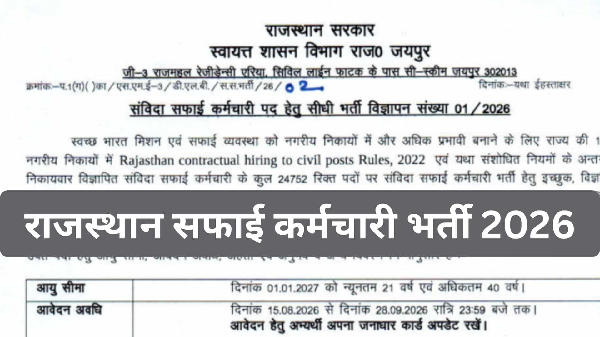 Rajasthan Safai Karamchari Recruitment 2026