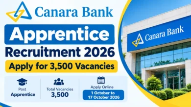 Canara Bank apprentice recruitment 2026