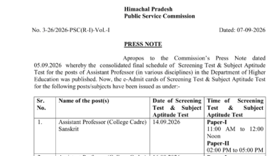 HPPSC SAT Admit Card 2026