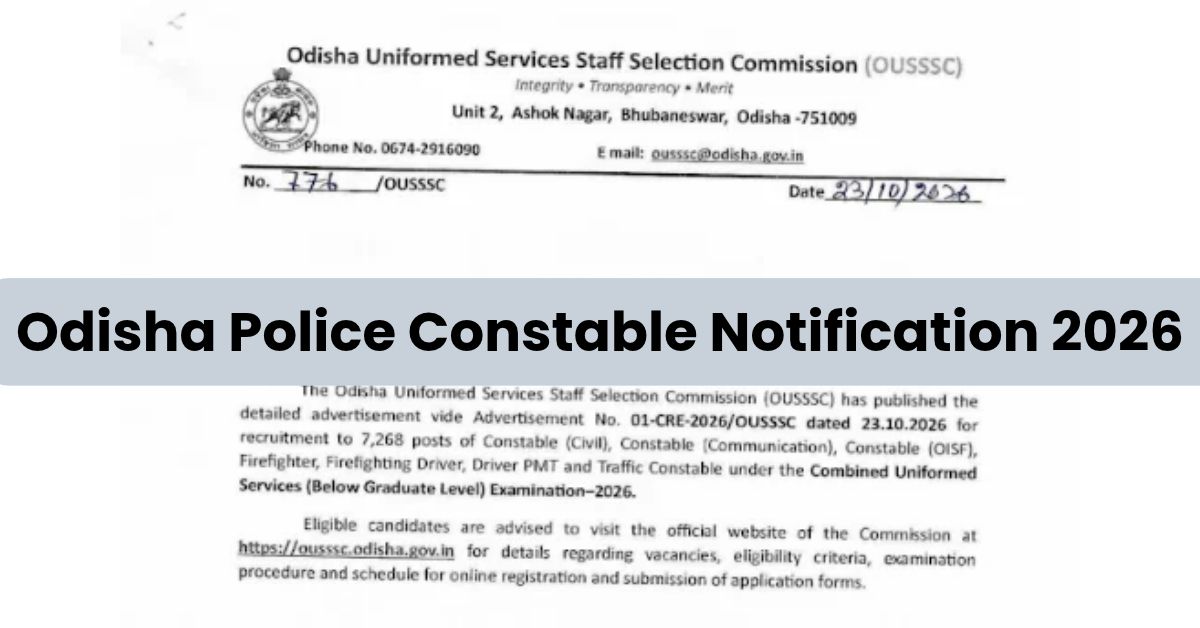 Odisha Police Constable Recruitment 2026